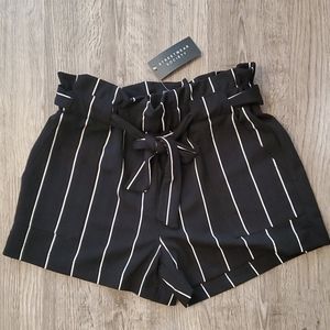 NWT Black pinstripe shorts